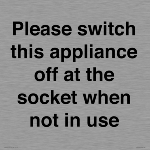 Please switch this appliance off at the socket when not in use